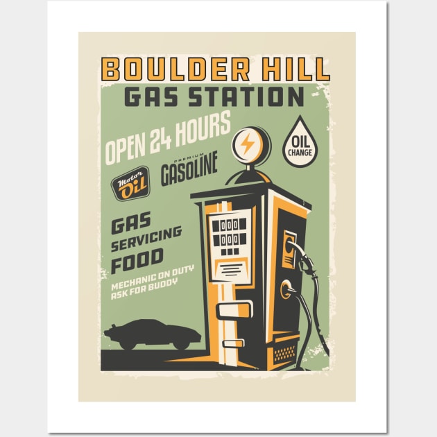 Boulder Hill Gas Station Wall Art by Meta Cortex